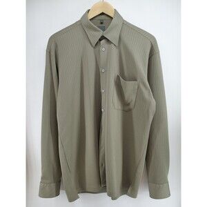 Pure Hatico Men's Canvas Shirt‎ Casual Fit Green Polyester Large Button up